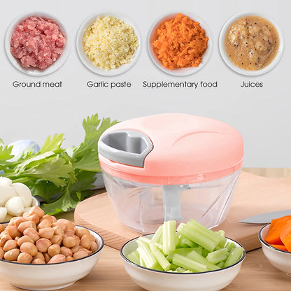 Home Kitchen Manual Ginger Grinder Garlic 500ml Mud Splasher Multifunctional Food Vegetable Cutter Handheld Meat Grinder