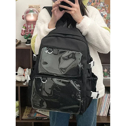 Japanese Kawaii Itabag Women New 2024 Transparent Backpack Women Large Capacity Ita Backpack School Bags for College Student JK