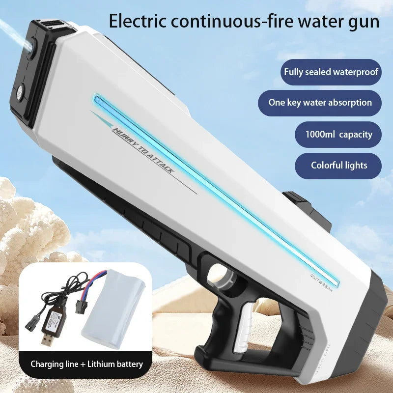 Suoper Full Automatic Water Gun Toys Big Capacity High Pressure Water Blaster Soaker Guns Outdoor Pool Summer Toys For Boy Kids