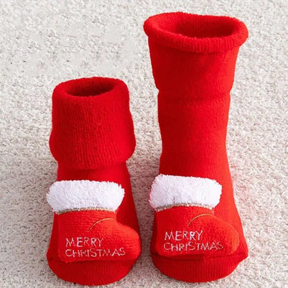 Kids Children's Socks for Girls Boys Thicken Print Cotton Toddlers Baby Christmas Socks for Newborns Infant Short Socks