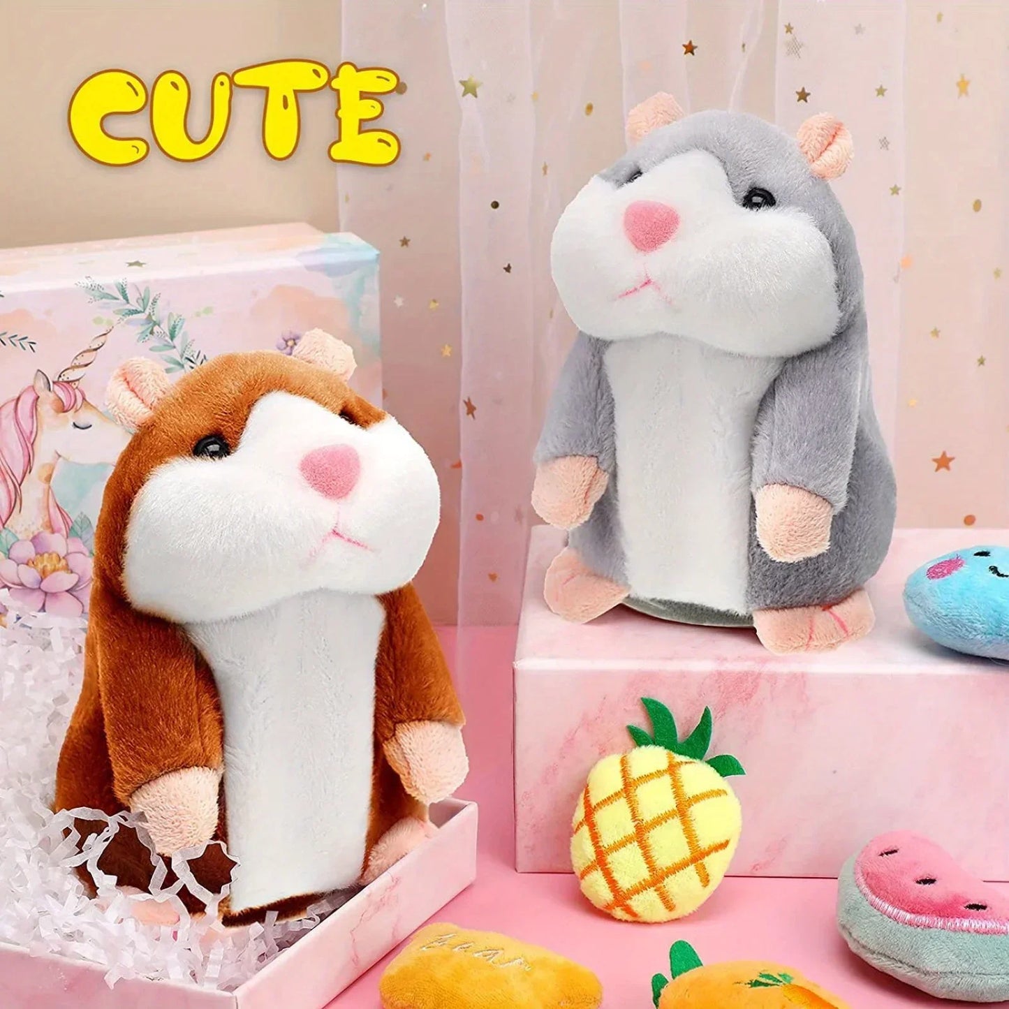 New 15cm Lovely Talking Hamster Speak Talk Sound Record Repeat Stuffed Plush Animal Kawaii Hamster Toys For Children Gifts