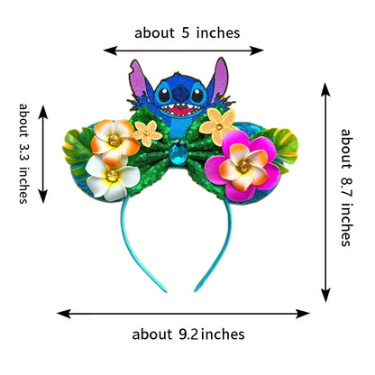 2023 Newest Mickey Mouse Ears Headband Kid Adult Festival Party Sequins Bow Hairband Women Baby Girl Party Hair Accessories Gift