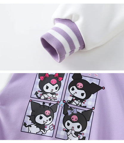 Sanrio Girls Boys Cartoon Kuromi Jacket Children Teen Coats Spring Autumn Kids Single breasted Jackets Casual Sports Outerwear