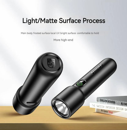 Philips 2024 New EDC Portable Flashlight Rechargeable LED Flashlights for Defensa Personal Self Defense Camping Hiking