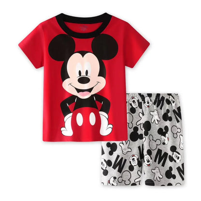 2pcs/set New Kids Short Sleeved Suit Toddler Costume Mickey Clothes Baby Boys Pajamas Set girl Children Tshirt Shorts Set