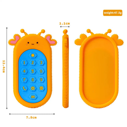 Baby Silicone Teether Toys Remote Control Shape Teether Rodent Gum Pain Relief Teething Toy Kids Sensory Educational