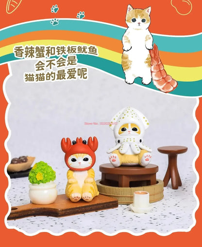 Authentic Mofusand Mini Blind Bag Toys 2nd Generation Kawaii Kitan Fried Shrimp Shark Cat Ornaments Blind Box Toy Gifts For Kids