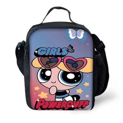 3 pcs set Cute Anime Powerpuffs Girlss Child School Backpack with Lunch Bags ,Pencil Bags ,School Bags for Boys Girls Best Gift