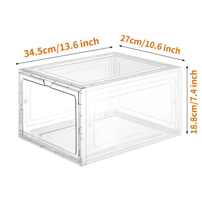 3Pcs Transparent Shoe Storage Boxs Multipurpose Stackable Organization Storage Cases Bags Display Boxs for Home Office Bathroom