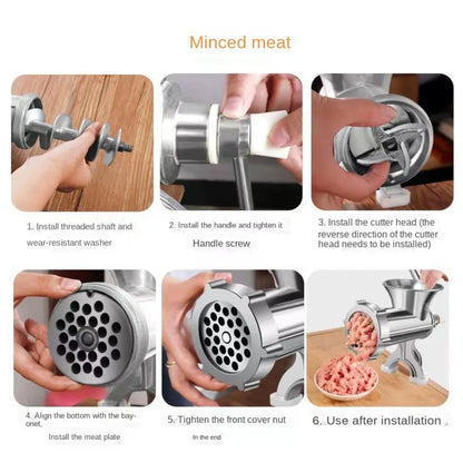 Adjustable Heavy Duty Meat Mincer Grinder Hand Operated Manual Kitchen Noodles Grinder Sausage Filler Fruit Beef Pasta Maker