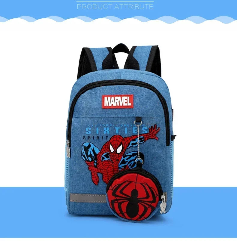 Disney Backpacks for Kids Preschool Child Captain America Spider Men Pattern School Bags Teenager Lightweight Cute Knapsack