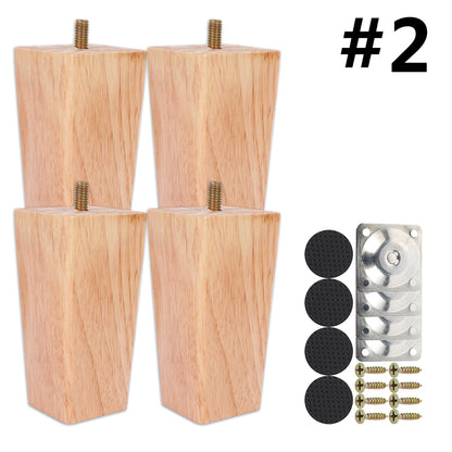 4Pcs 6/10/15cm Solid Wood Furniture Feets Sofa Cabinets Legs Square Bed Table Chair Replacement Feet Home Furniture Accessories