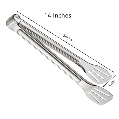 Stainless Steel Food Tongs Barbecue Tongs Meat Salad Steak Food Serving Clip Tweezers Long BBQ Cooking Tongs Kitchen Utensils