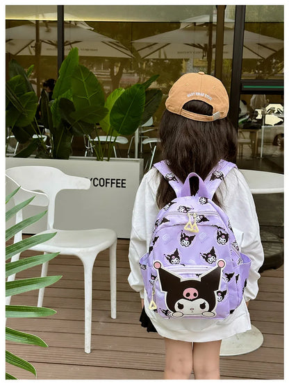 Sanrioed Anime Hello Kitty Cinnamoroll My Melody Kuromi Cute Kid Backpack Kawaii Cartoon Leather Mini School Bag Holiday Gift