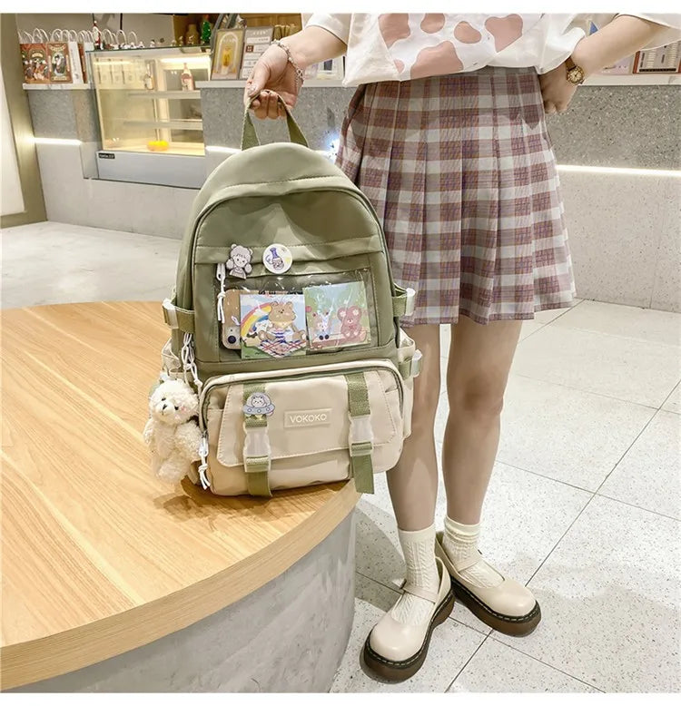 Kawaii Women Backpack Waterproof School Bag For Teenager Girl Student Bookbag Laptop Rucksack Cute Female Travel Bagpack Mochila