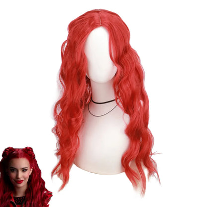 Red clothing descendants 4 new girls Halloween dressing clothing children's movie "Little Red Rise" birthday dress kit wig