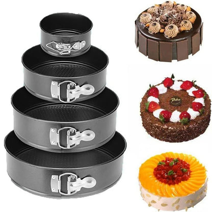 Springform Cake Pan Carbon Steel Non Stick Leakproof Cake Baking Pans with Removable Bottom Round Mold for Home Kitchen Bakery