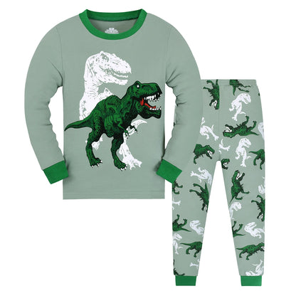 Little Boys Pajamas Sets Dinosaur 2 Piece Toddler Clothes Kids Pjs Sleepwear Size 2-9T