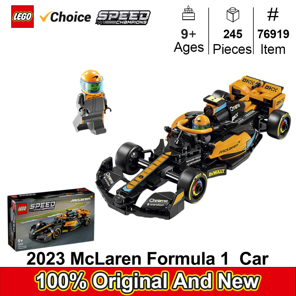 LEGO 76919 Speed Champions 2023 McLaren Formula 1 Race Car Toy for Play and Display, Buildable McLaren Toy Set for Kids