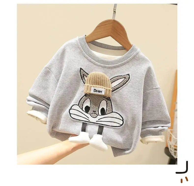 Autumn Kid Boy Clothes Set Cartoon Printed Sweatshirts Pullover Top and Pants Bottom 2pcs Suit Children Girls Outfits Tracksuits