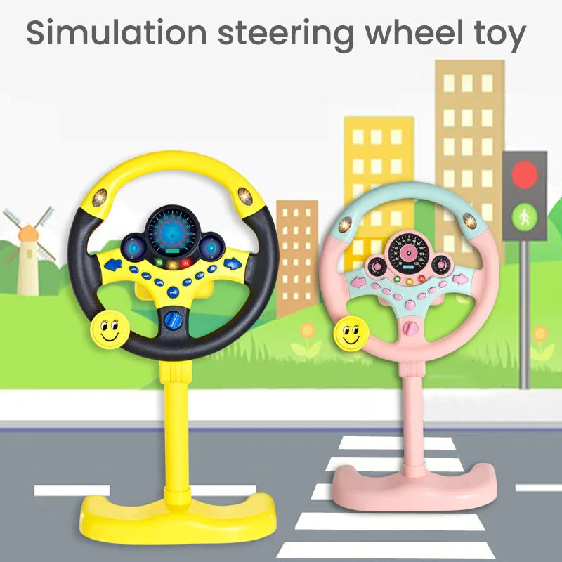 Kids Electric Simulation Steering Wheel Toy With Light And Sound Educational Children Co-Pilot Children'S Car Toy Vocal Toy Gift