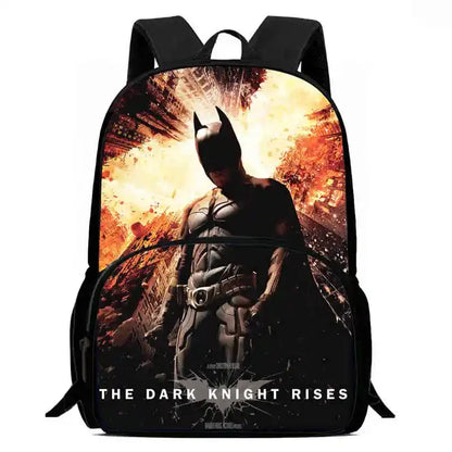 Cartoon Super Hero B-BatmanS School Backpack,Lunch Bags,Pencil Bags for 4-8 Years Old,Cartoon School Bags for Boy Girl Best Gift