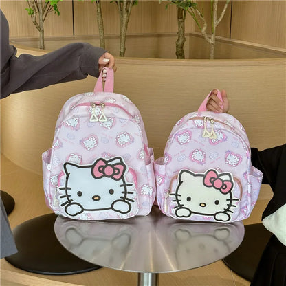 Sanrioed Anime Hello Kitty Cinnamoroll My Melody Kuromi Cute Kid Backpack Kawaii Cartoon Leather Mini School Bag Holiday Gift