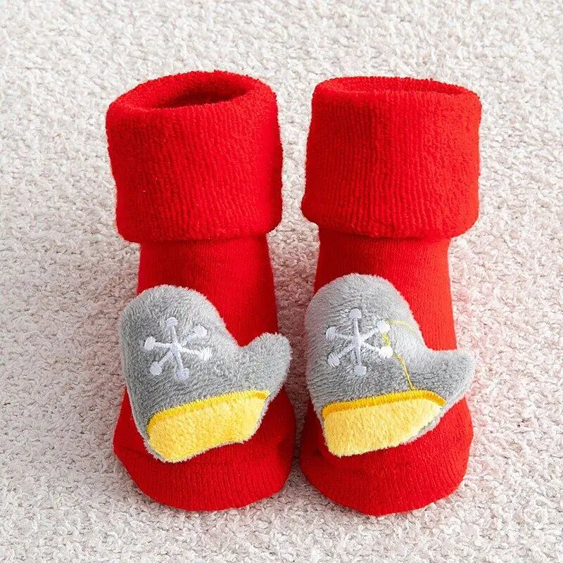 Kids Children's Socks for Girls Boys Thicken Print Cotton Toddlers Baby Christmas Socks for Newborns Infant Short Socks