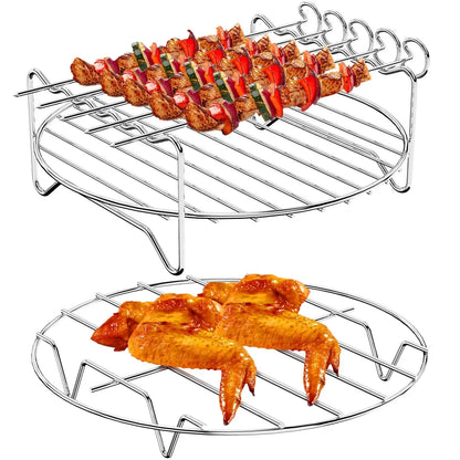 Air Fryer Stainless Steel Rack Tray&Steaming Racks Air Fryer Tools Baking Pan BBQ Gril Baking Cooker Accessories Cooking Tools