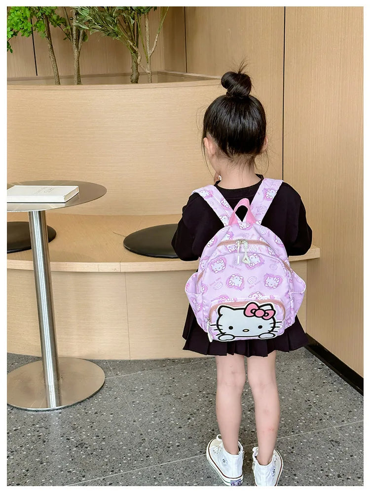 Sanrioed Anime Hello Kitty Cinnamoroll My Melody Kuromi Cute Kid Backpack Kawaii Cartoon Leather Mini School Bag Holiday Gift