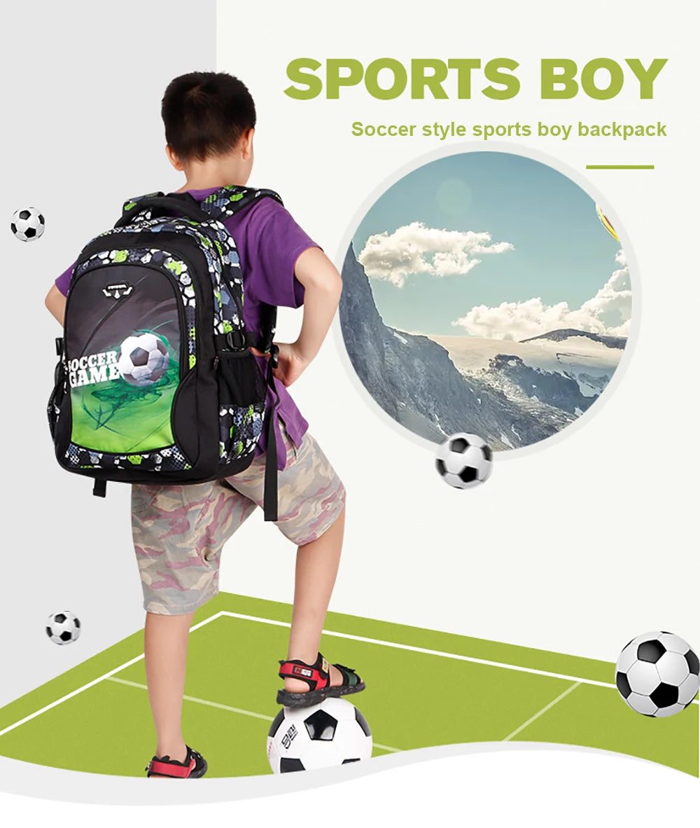 printing football schoolbag cut anime backpack travel bag soccers school bags for teenage boys mochila escolar infantil menino