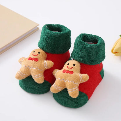 Christmas Baby Socks For Girls Boys Non-slip Floor Socks Cute Cartoon Animal Baby Xmas Cotton Sock