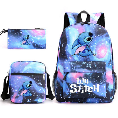 Disney Lilo Stitch 3Pcs/Set Bookbag Kids Backpack Boys Girls School bags Daily Backpacks Mochilas Shoulder Bag Set