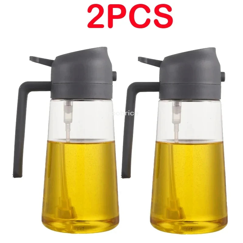 2 in 1 Spray for Olive Oil Spray Sprayer Dispenser Bottle Comfortable Handle Design for Barbecue Air Frying Pan Oven Camping