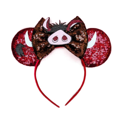 2023 Newest Mickey Mouse Ears Headband Kid Adult Festival Party Sequins Bow Hairband Women Baby Girl Party Hair Accessories Gift