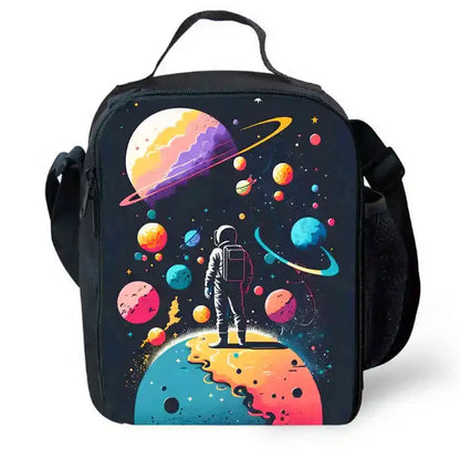 Cartoon Night Sky Child School Backpack With Lunch Bags Pencil Bags For Kindergarten,Best Gift For Boys and Girls