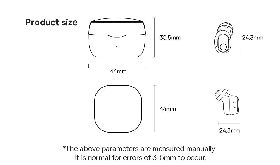 Baseus WM02 Wireless Earphones TWS Bluetooth 5.3 Headphones, Mini and compact Comfortable wear, 25 hours Long Battery Life