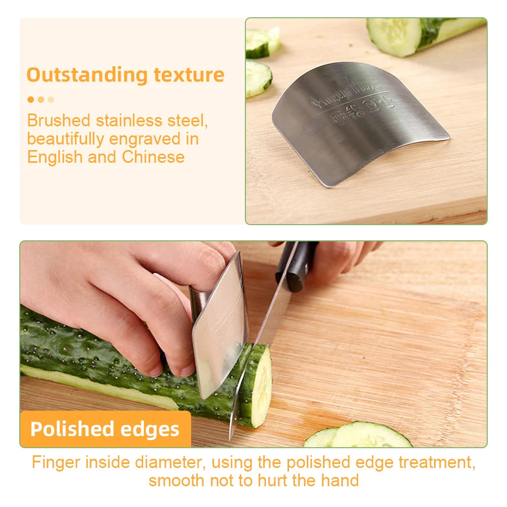 Stainless Steel Finger Protector Anti-cut Finger Guard Safe Vegetable Cutting Hand Protecter Kitchen Gadgets Kitchen Accessories