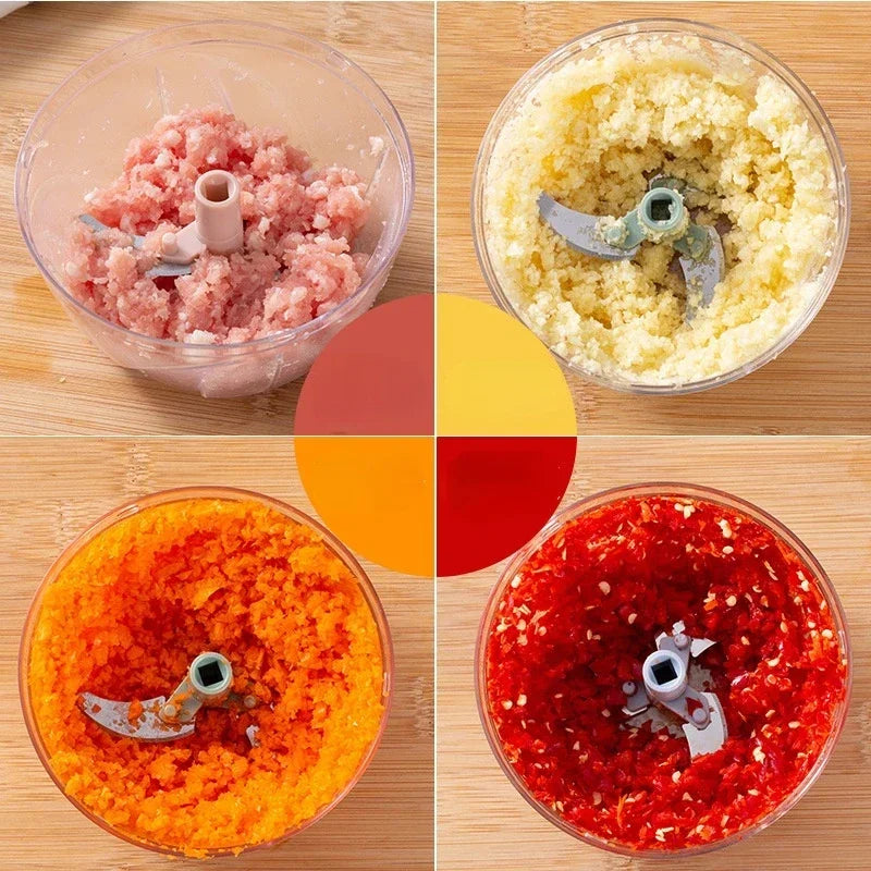 500/900ML Hand Chopper Manual Rope Food Processor Silcer Shredder Salad Maker Garlic Onion Cutter Kitchen Tool Accessories