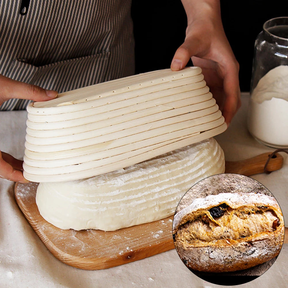 Oval Banneton Bread Proofing Basket Round Sourdough Proofing Bowls for Artisan Bread Making for Professionals and Home Bakers