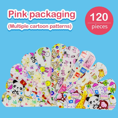 120pcs/Lot Cartoon Animal Pattern Band Aid Hemostasis Adhesive Bandages First Emergency Kit Wound Plaster Patches For Kids