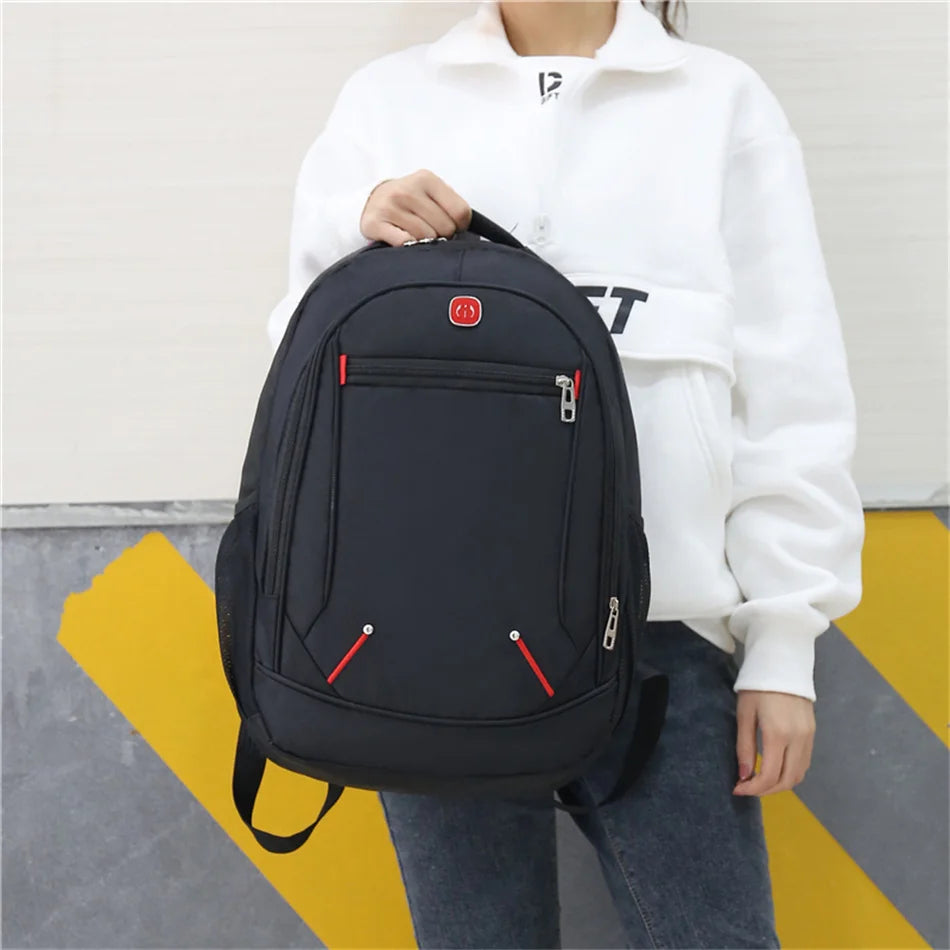 Large-capacity Student School Bag Casual Solid Color Backpack Material Oxford Men Women Backpack Multi-functional Simple Bag