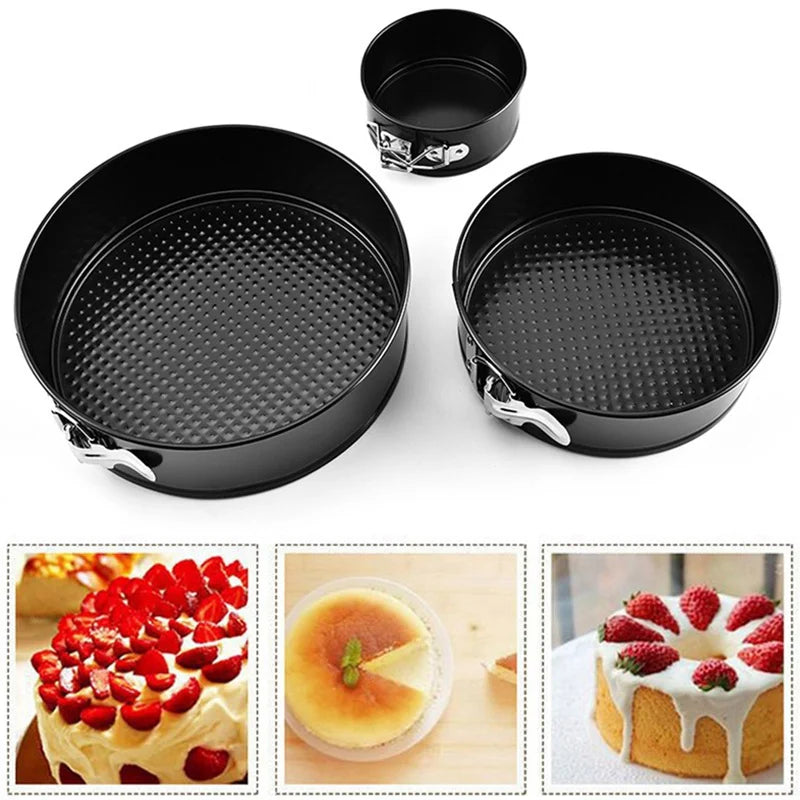 Springform Cake Pan Carbon Steel Non Stick Leakproof Cake Baking Pans with Removable Bottom Round Mold for Home Kitchen Bakery