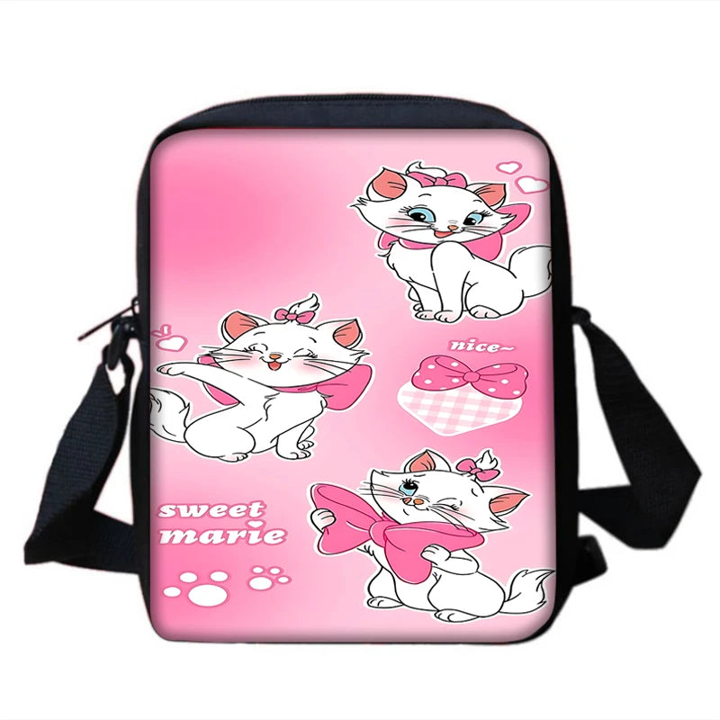 3Pcs Set  Disneys Marie Cat Child Backpacks Shoulder Bag Pencil Case Pupil Large Capacity School Bags for Boys Girls Best Gift