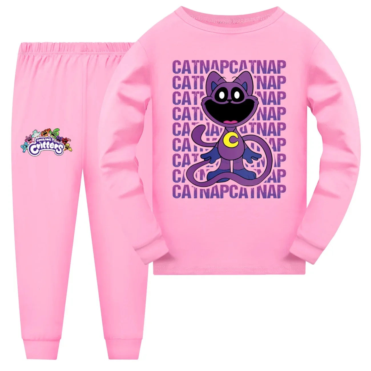 Hot Smiling Critters Peripheral Long-sleeved and Long-pants Pajamas Set for Boys and Girls, The Best Birthday Gift