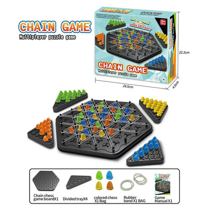 Chain Triangle Chess Game Triggle Rubber Band Game Educational Interactive Game Battle Set For Family Party Gift