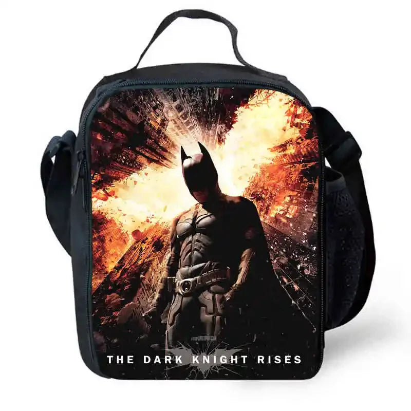 Cartoon Super Hero B-BatmanS School Backpack,Lunch Bags,Pencil Bags for 4-8 Years Old,Cartoon School Bags for Boy Girl Best Gift