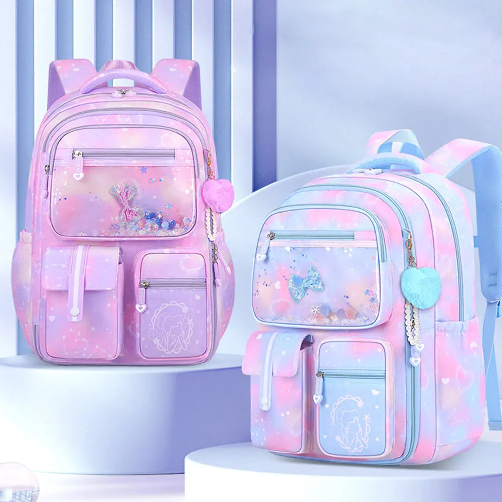 Cute Backpack for Primary School Student Stylish Portable Versatile Bookbag Breathable Preschool Books Bag