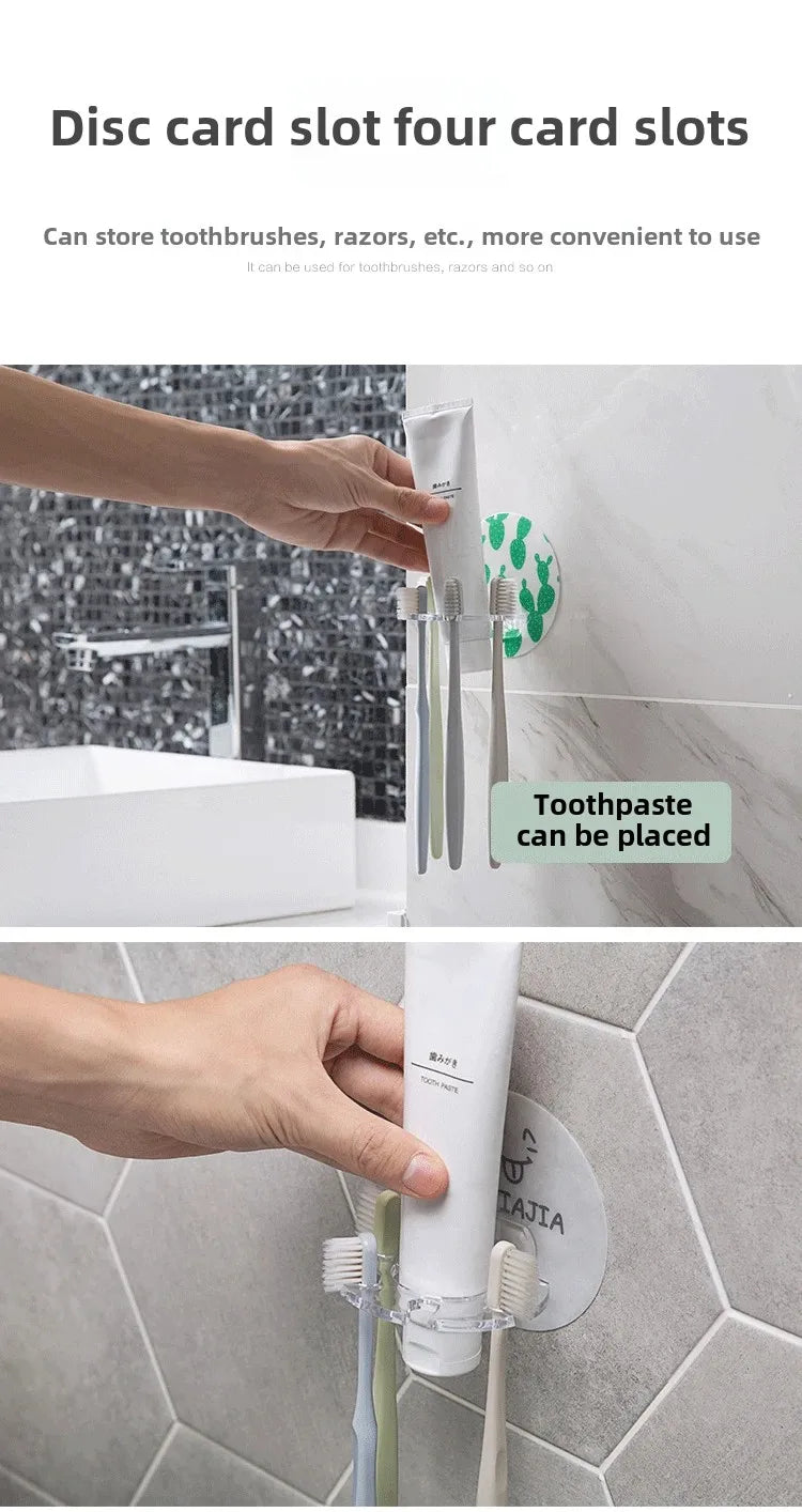 1PC Plastic Toothbrush Holder Toothpaste Storage Rack Shaver Tooth Brush Dispenser Bathroom Organizer Accessories Tools GUANYAO