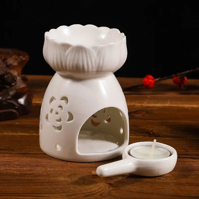 Household Romantic Ceramic Aromatherapy Stove Indoor Candle Retro Aromatherapy Stove Bedroom Lamp Stove